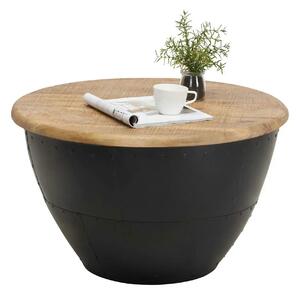 Masuta cafea DANIELS, maro/negru, lemn/metal, 72x72x43 cm