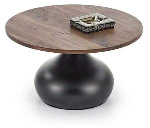 Masuta cafea TIMOR, nuc/negru, 70x42 cm