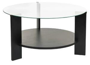 Masuta cafea CLARA, negru, PAL/sticla, 75x75x40 cm