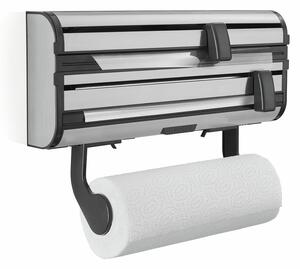 Dispenser pentru prosoape de bucătărie din hârtie și folie de aluminiu argintiu de montat pe perete din metal Parat Royal – LEIFHEIT