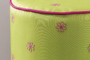 Taburet pentru copii, tapitat cu stofa Daisy Green, l50xA50xH30 cm