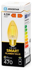 Bec LED dimabil Aigostar FILAMENT C35 E27/4,5W/230V 2700-6500K Wi-Fi