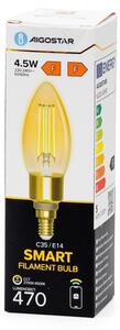 Bec LED dimabil Aigostar ILAMENT C35 E14/4,5W/230V 2700-6500K Wi-Fi