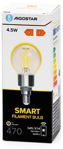 Bec LED dimabil Aigostar FILAMENT G45 E14/4,5W/230V 2700-6500K Wi-Fi