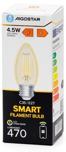 Bec LED dimabil Aigostar FILAMENT C35 E27/4,5W/230V 2700-6500K Wi-Fi