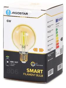 Bec LED dimabil Aigostar FILAMENT G80 E27/6W/230V 2700-6500K Wi-Fi