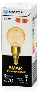 Bec LED dimabil Aigostar FILAMENT G45 E14/4,5W/230V 2700-6500K Wi-Fi