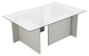 Masuta cafea VETRINO, gri/transparent, sticla/PAL, 105x65x40 cm
