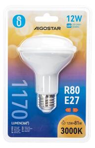 Bec LED Aigostar R80 E27/12W/230V 3000K
