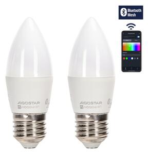 SET 2x bec LED RGBW dimabil Aigostar MESH Smart C37 E27/6,5W/230V 2700-6500K