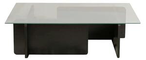 Masuta cafea FLAVIO, negru/transparent, PAL/sticla, 105x65x30 cm