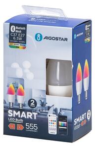 SET 2x bec LED RGBW dimabil Aigostar MESH Smart C37 E27/6,5W/230V 2700-6500K