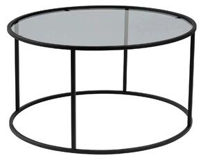 Masuta cafea AURUM, negru, sticla/metal, 80x80x43 cm