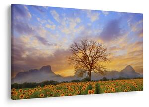 Tablou - Peisaj cu floarea soarelui (90x60 cm)