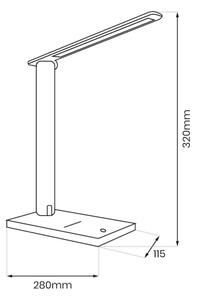 Lampă de birou LED POST, dimabilă, 5W/5V, 3000-6500K, neagră