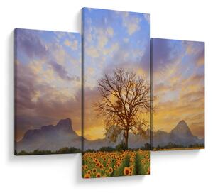 Tablou - Peisaj cu floarea soarelui (90x60 cm)