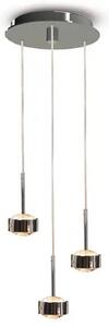 Top Light Lampă suspendată Puk Drop Trio, nichel mat, 3 becuri, G9, reglabil, Gri, Camera de zi / sufragerie, Metal, Modern