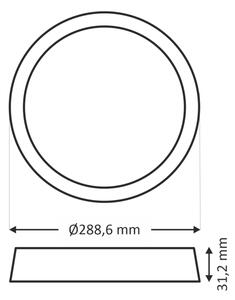 Plafoineră LED ROUND LED/24W/230V 4000K d. 28,8 cm negru