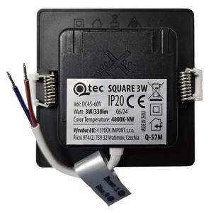 Corp de iluminat LED încastrat SQUARE LED/3W/230V 4000K 9x9 cm negru