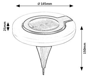 Rabalux 77187 - Lampa solară LED BOKOD LED/0,05W/1,2V IP44