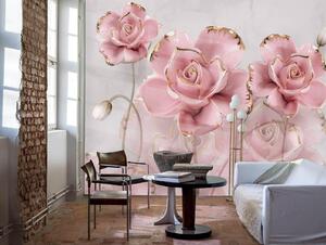 Fototapet 3D, Trandafiri delicate roz pe un fundal delicat Art.05385