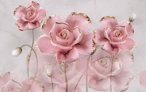 Fototapet 3D, Trandafiri delicate roz pe un fundal delicat Art.05385