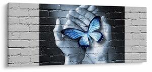Tablou - Fluture pe perete (120x50 cm)