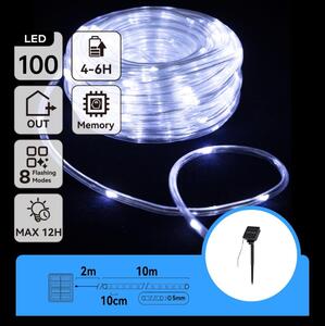 Aigostar - Ghirlandă solară LED, 100 LED-uri, 8 funcții, 12 m, IP65, alb rece