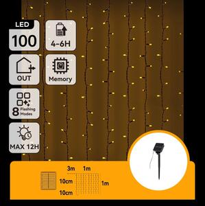 Aigostar - Ghirlandă solară LED, 100 LED / 8 funcții, 4 x 1 m, IP65, alb cald