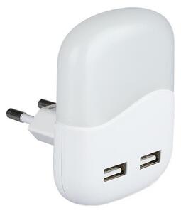Corp de iluminat LED de veghe pentru priză cu senzor de mișcare 2xUSB LED/0,45W/230V 4000K