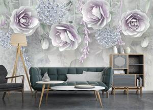 Fototapet 3D, Ornamente florale delicate in gri Art.05350