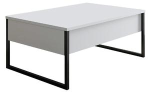 Masuta cafea Luxe, alb/negru, PAL/metal, 90x60x40 cm