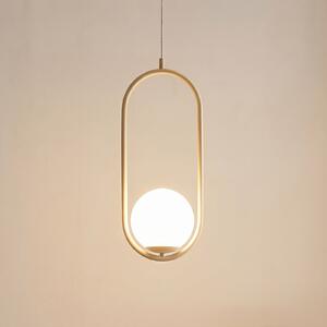 ALDEX Dione lampă suspendată, opal/crem, 1 bec, reglabil, Bej, Camera de zi / sufragerie, Sticlă, Modern, glob
