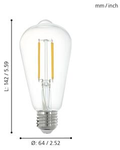 Bec LED dimabil VINTAGE E27/6W/230V 2700K Eglo 11862