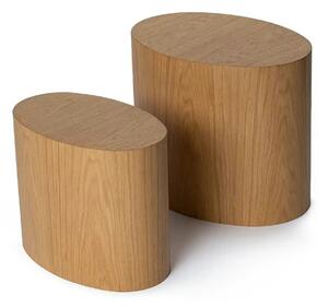 Set 2 masute ELIPSE, stejar, 48x33x41/40x24x33 cm