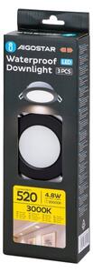 SET 3x corp de iluminat LED încastrat de exterior Aigostar LED/4,8W/230V 3000K IP65 negru