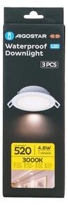 SET 3x corp de iluminat LED încastrat de exterior Aigostar LED/4,8W/230V 3000K IP65 alb