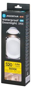 SET 3x corp de iluminat LED încastrat de exterior Aigostar LED/4,8W/230V 3000K IP65 alb