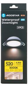 SET 3x corp de iluminat LED încastrat de exterior Aigostar LED/4,8W/230V 3000K IP65 negru
