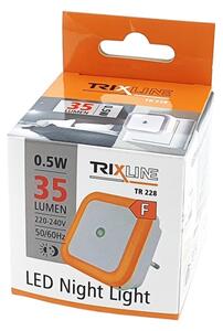 Lampă de veghe LED cu senzor de amurg, 0,5W/230V, portocalie