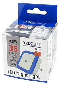 Lampă de veghe LED cu senzor de amurg LED/0,5W/230V albastră