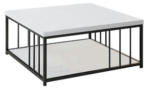 Masuta cafea Zenn, alb/negru, PAL melaminat/metal, 90x90x40 cm