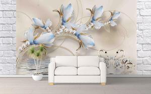 Fototapet 3D, Flori cu petale albastre Art.05300