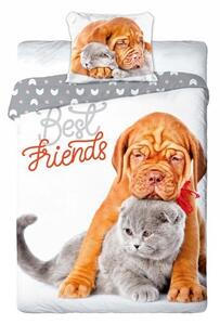 Lenjerie de pat cu două fețe cu câini și pisici 70 x 80cm Lățime: 160 cm | Lungime: 200 cm