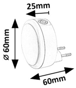 Corp de iluminat LED de veghe, pentru priză Rabalux 76000 ZOFE LED/0,3W/230V