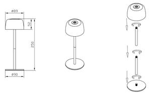 Lampă LED reîncărcabilă dimabilă Zuma Line ETLED-658-CM POCO LED/2W/1200 mAh IP44 crem