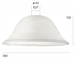 Abajur de rezervă din sticlă SFERA E27 130x300 mm alb