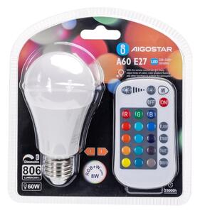 Bec LED RGBW dimabil Aigostar E27/8W/230V 3000K