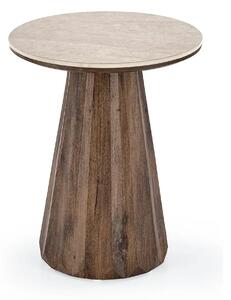 Masuta cafea DIAVOLA S, travertin/nuc, 40x57 cm
