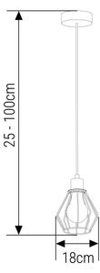 Lustră pe cablu 1xE27/35W/230V d. 18 cm negru